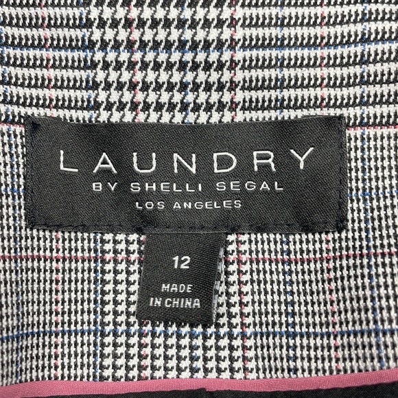 Laundry by Shelli Segal Houndstooth Plaid Double Breasted Longline Blazer 12 - Picture 10 of 12